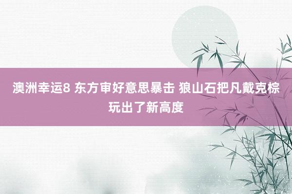 澳洲幸运8 东方审好意思暴击 狼山石把凡戴克棕玩出了新高度