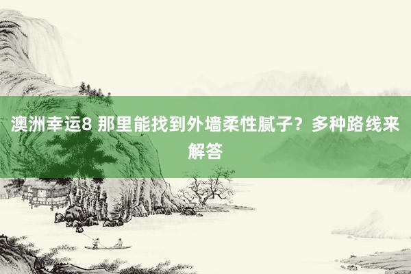 澳洲幸运8 那里能找到外墙柔性腻子？多种路线来解答